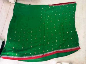 Dark Green Saree with Blouse