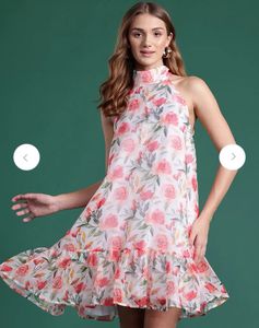 Floral Print Halter Neck Dress