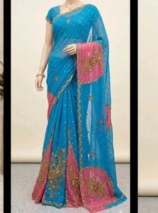 Heavy handwork lehanga saree wd blouse pc.