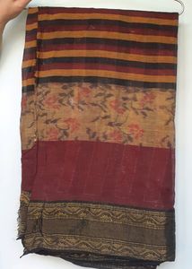 Women's Tant Saree Bengali Sari Indian Traditional Ethnic Wear For Girls Wife Women Ladies Brown Floral Design Saree Sutir Sari Cotton Multicolor Tater Sari Like New Saree Casual Daily wear Saree