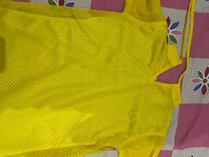 Vibrant Yellow Polka Dot top