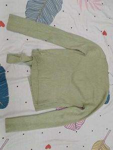 olive green knitted wrap top