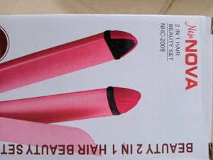 Nova Hair Straightener 2 In 1 Pink Colour