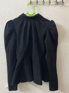 Chic Black Peplum Top