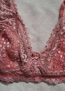 Lace Trimmed peach Bra