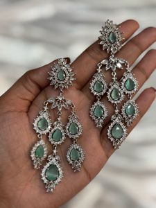 Noor-e-Mint Silver AD Choker Set 😍✨