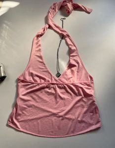 Pink halter neck top