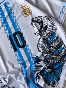 Messi White &amp; Blue Snake Jersey