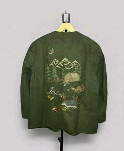 Vintage Green Wool Blend Jacket
