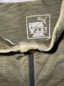 Puma Half Zip Long Sleeve Olive T- Shirt