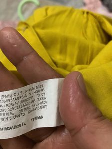 Zara Stylish Mustard Yellow Button-Up Shirt