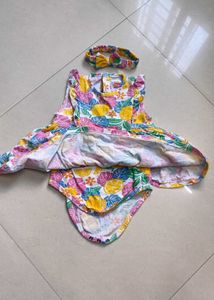 Baby Girls Fruit Dress with matching hair belt