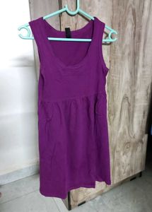 Purple Sleeveless Casual Dress