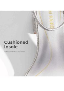 Sparkling Silver Block Heel Sandals