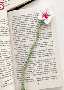Handmade Crochet Flower Bookmark