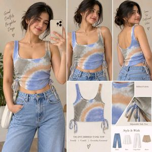 Tie-Dye Tank Top with Side Ties
