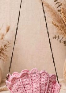 Handmade Pink Seashell Clutch or bag