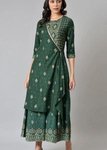 Elegant Green Printed Kurta Set