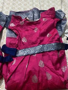 Beautiful long frocks with waist belt combo