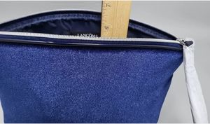 Lancome Dark Blue Velvet Makeup Cosmetic Bag