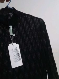Black Lace Sheer Top