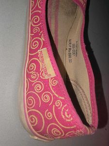 Pink Embroidered Ballet Flats