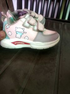 Pink &amp; Grey Velcro Sneakers