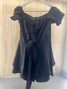 Chic Black Puff Sleeve Mini Dress