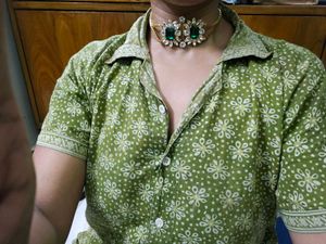 Stunning Emerald and Crystal Necklace