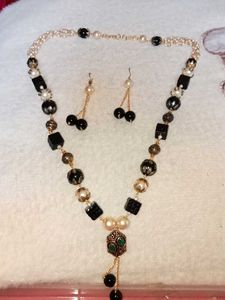 Beaded Necklace and Earring Set