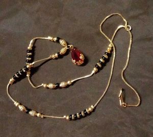 Elegant Gold Mangalsutra with Ruby Pendant
