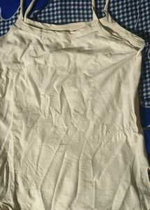 Cream Spaghetti Strap Tank Top