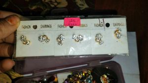 earrings mangalsutra and saree pin combo