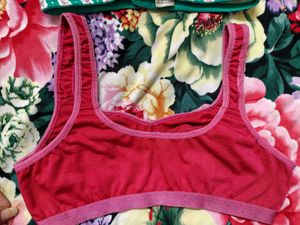 Green Floral Print Bra