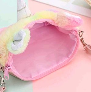 Pastel Unicorn Plush Crossbody Bag
