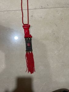 Red Tasseled Statement Necklace