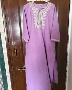 Kalini Brand -Embroidered Lavender Cotton Kurta