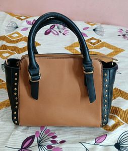 Stylish Two-Tone Satchel