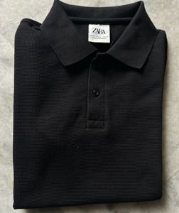 Men’s Original Zara Black Polo T-Shirt | Size M