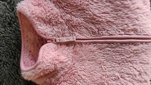 Fluffy Yarn Fleece Jacket Peachish Pink