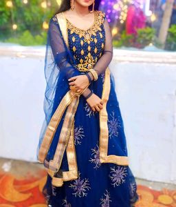 Stunning Blue Embellished Lehenga Choli