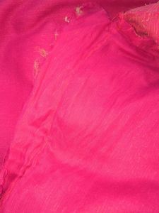 Stiched Silk Vibrant Pink Ruffled sleeves kurta