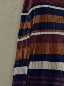 Cozy Striped Long Sleeve Knit Dress