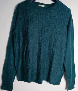 Women's dark Green Cable Knit Sweater