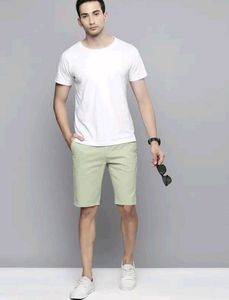 Solid Men Green Casual Shorts