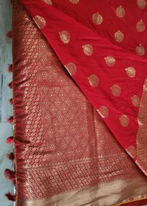 Elegant Red Banarasi Saree very soft material