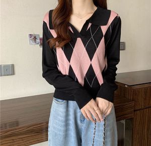 Preppy Argyle Knit Sweater