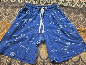 Blue Patterned Shorts