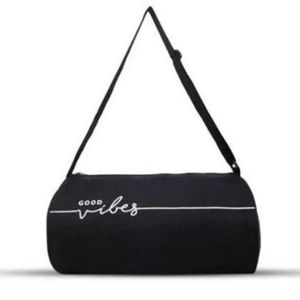 Black 'Good Vibes' Duffle Bag
