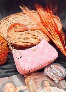 Coach Pink Monogram Shoulder Bag